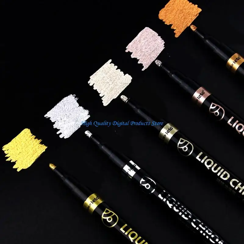 U2JE Metallic Paint Pen 2MM Fine Tip Chrome Marker For Miniature Model Detailing