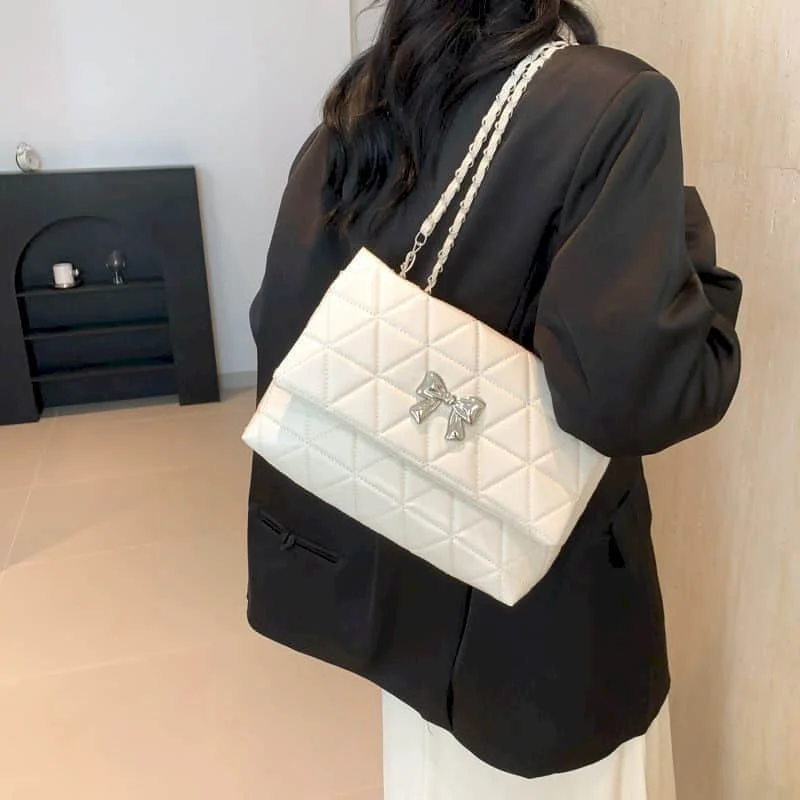 

Shoulder Bags for Women Korean Style Diamond Grid Bags Versatile Handbags Aesthetic Ladies Fashion PU Chain Design Square Bags