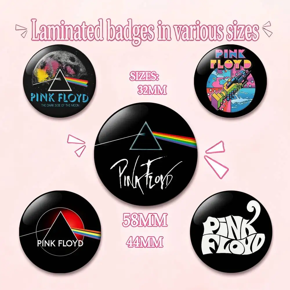 ANIME P-Pink F-Floyd Laser Badge Applicable For Backpack Clothes Hats Decor Creative Accessories