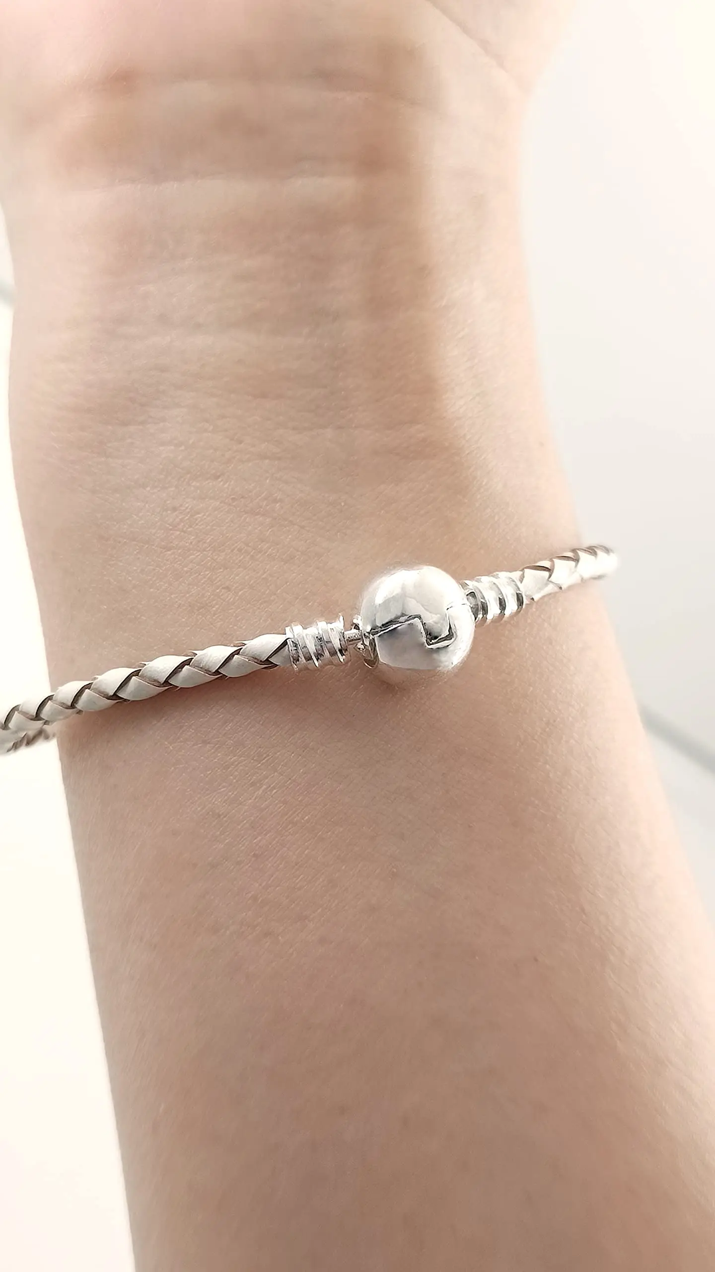 Popular 3mm Stainless Steel Ball Buckle Leather Bracelet Fit Pandoraer Charm Wrist Bangle Bracelet For Women Child Free Shipping