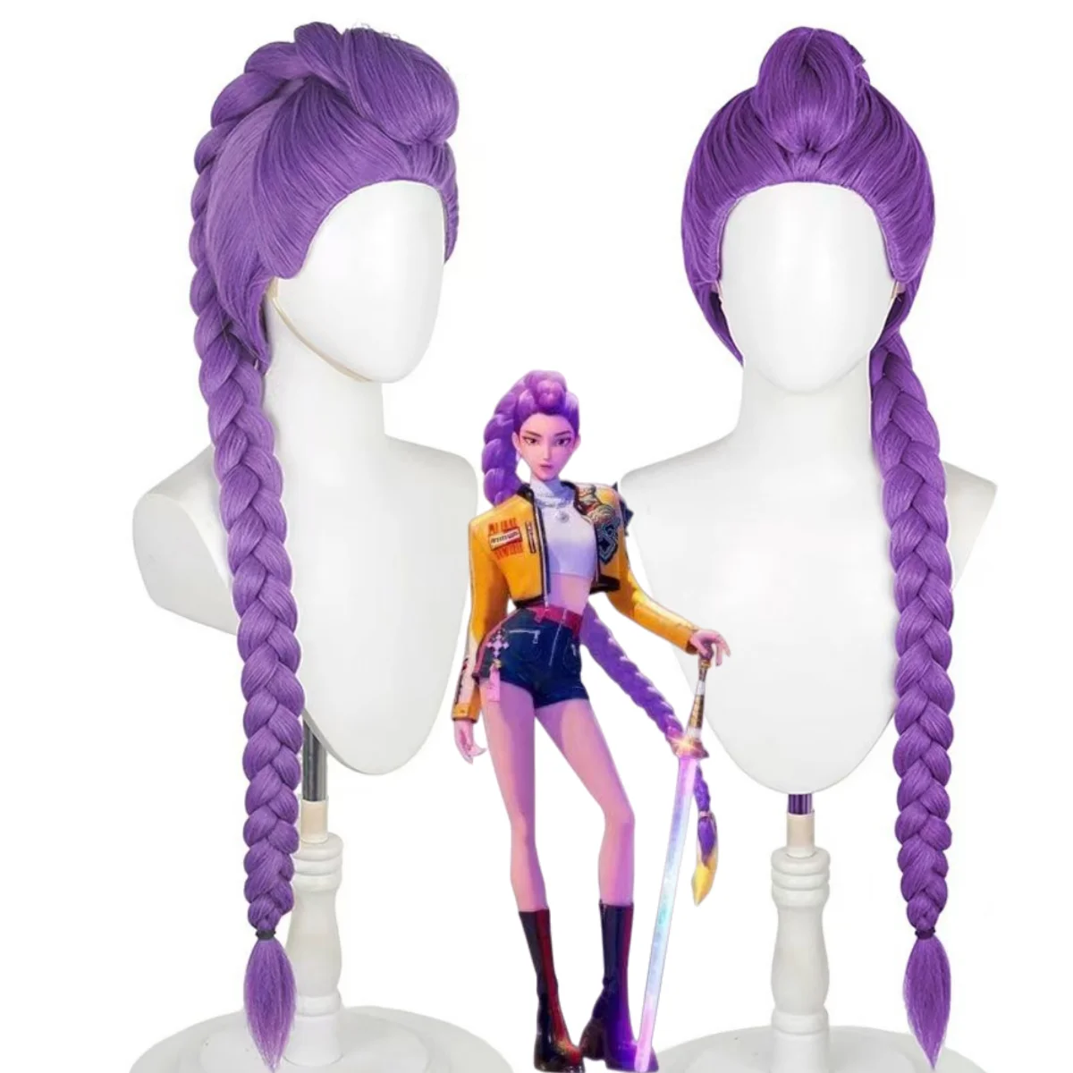 Rumi perucas filme kpop demon hunter cosplay peruca roxo perucas longas mulheres festa de halloween desempenho adereços