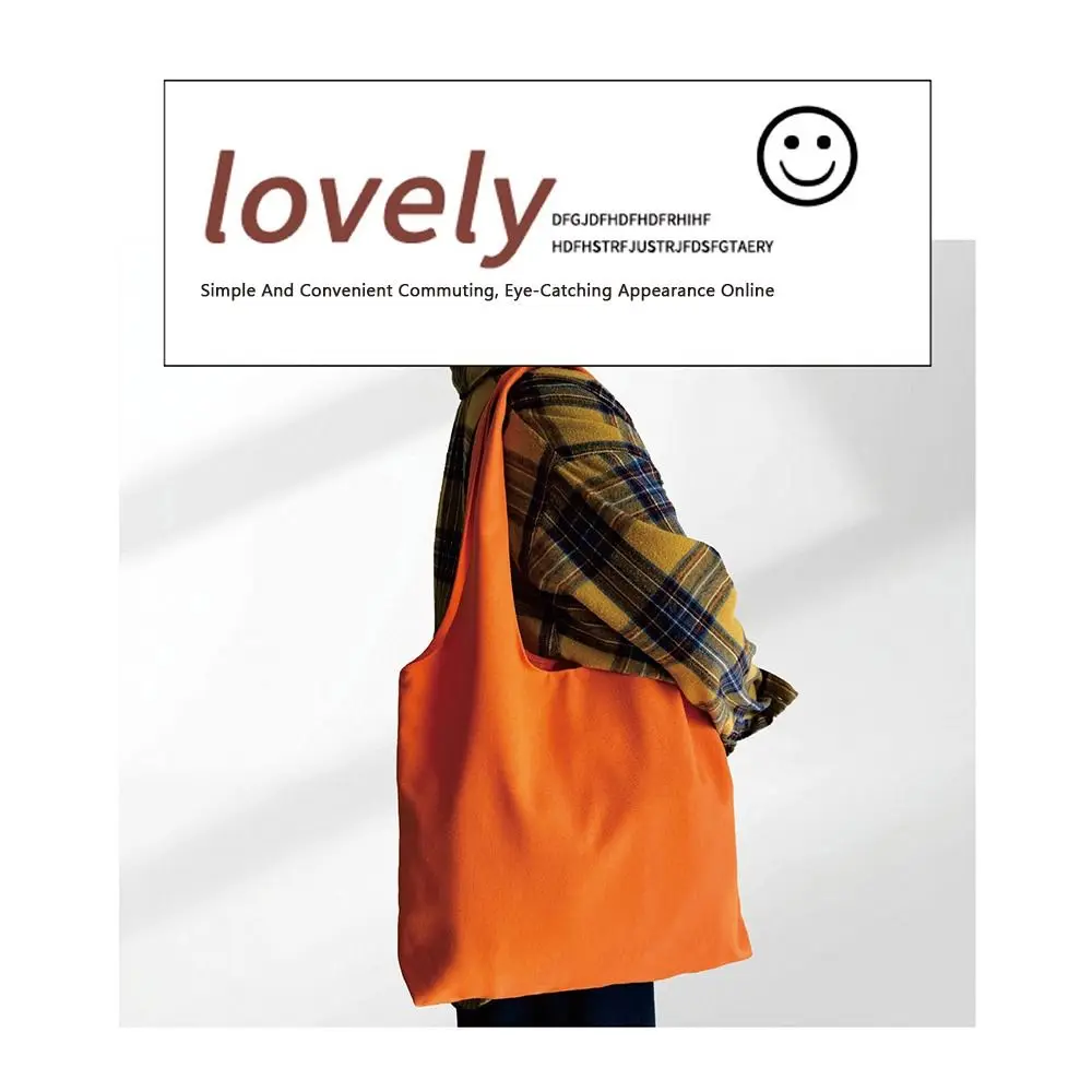 Pure Color Canvas Shoulder Bag Macaron Canvas Urban Minimalist Large Capacity Bag Fashion Printing Colored Canvas Tote Bag