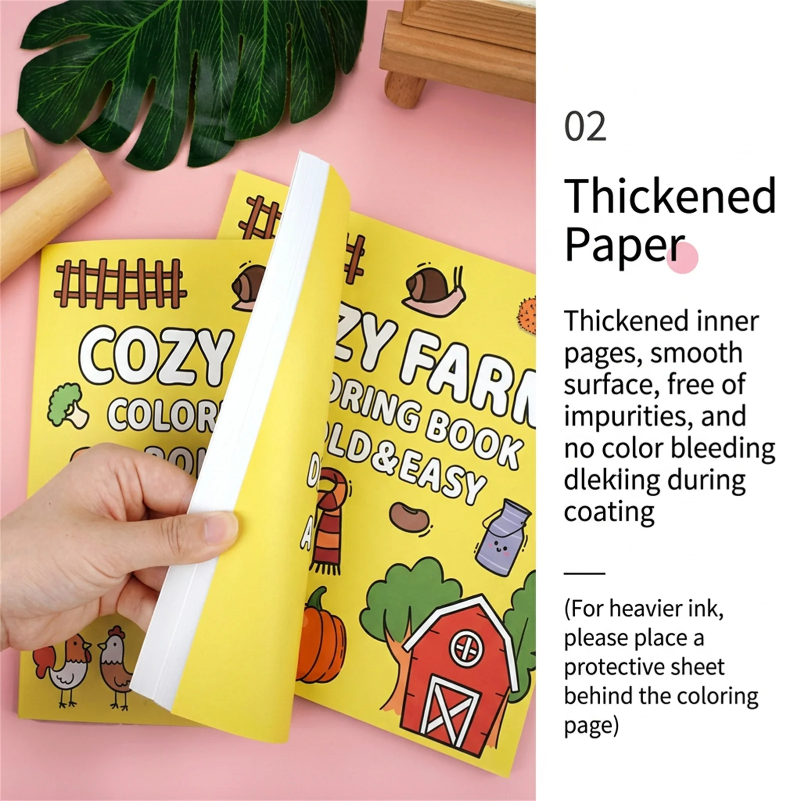 Children's Vegetable Farm Coloring Book 40 Pages Cartoon Patterns for 4+ Years Old Educational Fun Eco-Friendly Paper