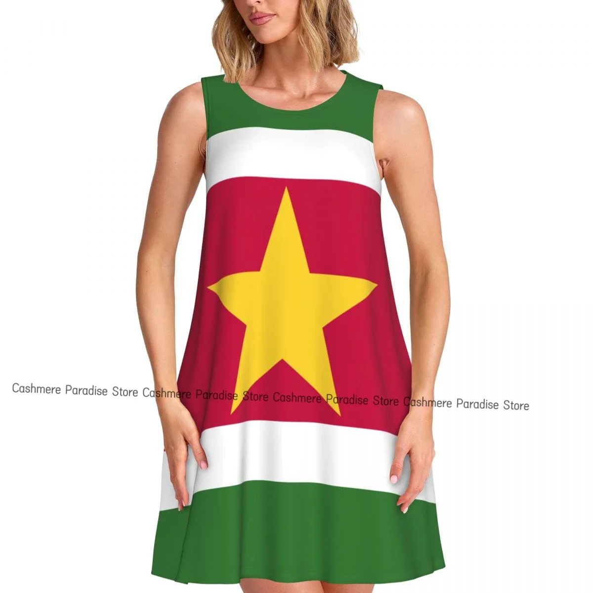 Robes d'été pour femmes, t-shirt de plage, sans manches, drapeau Suriname, décontracté, ample, débardeur, 2025