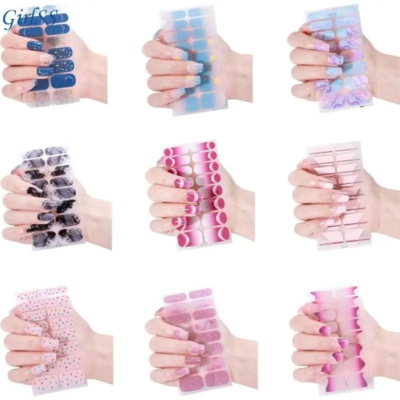 Gels Nagelwraps French Tip Gels Nagelstrips Gradiënt Nagels Polish Sticker T4MB