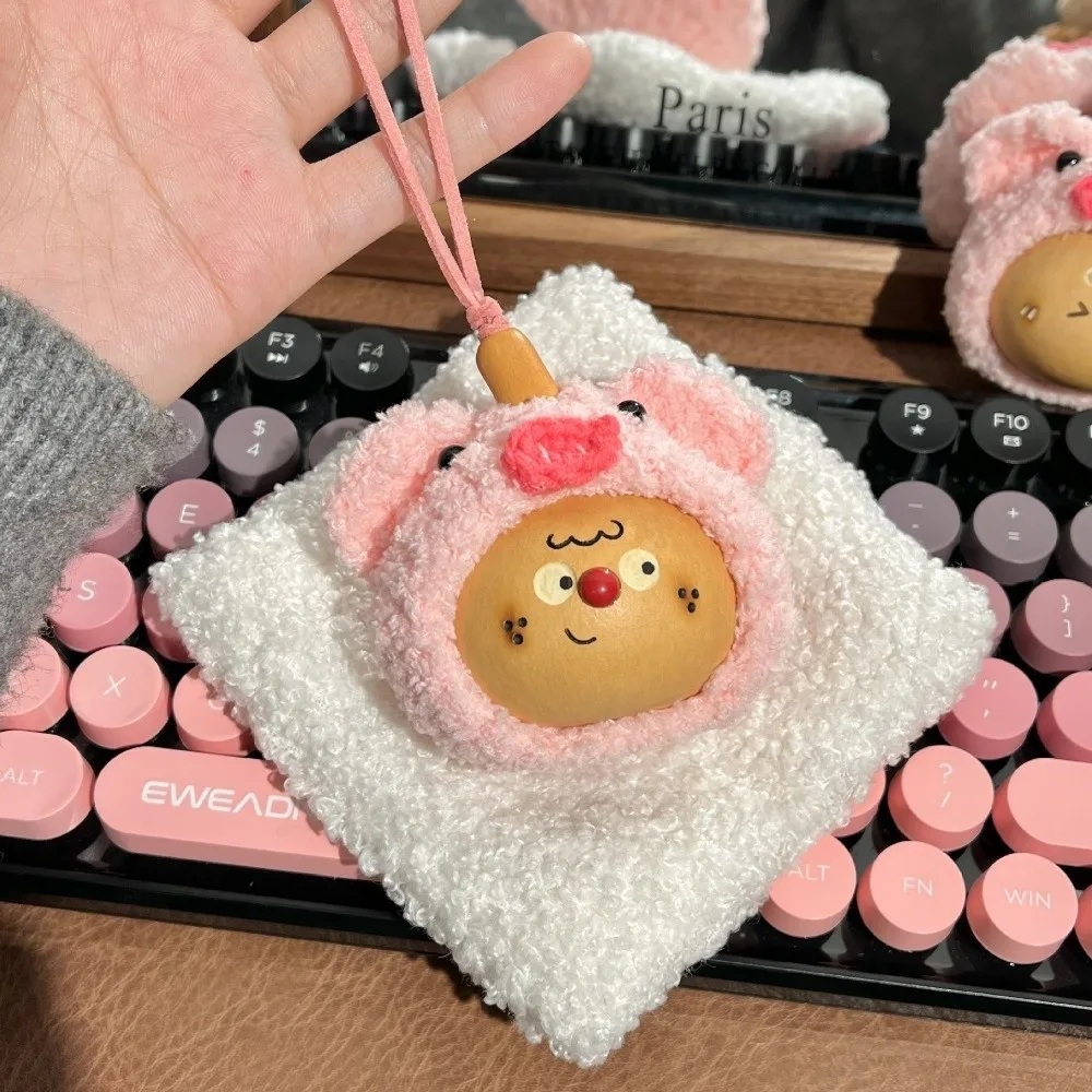 

Creative Natural Material Gourd Pendant Handmade Stress Relief Cute Keychain Plush Bear Pendant Bag