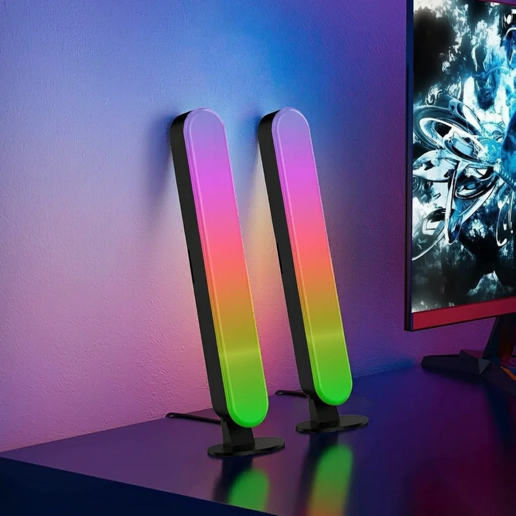 Sound Activated Night Light, RGB LED APP Control Music USB Powered Ambient for Desk Bedroom Bedside Gaming Home Party Gift