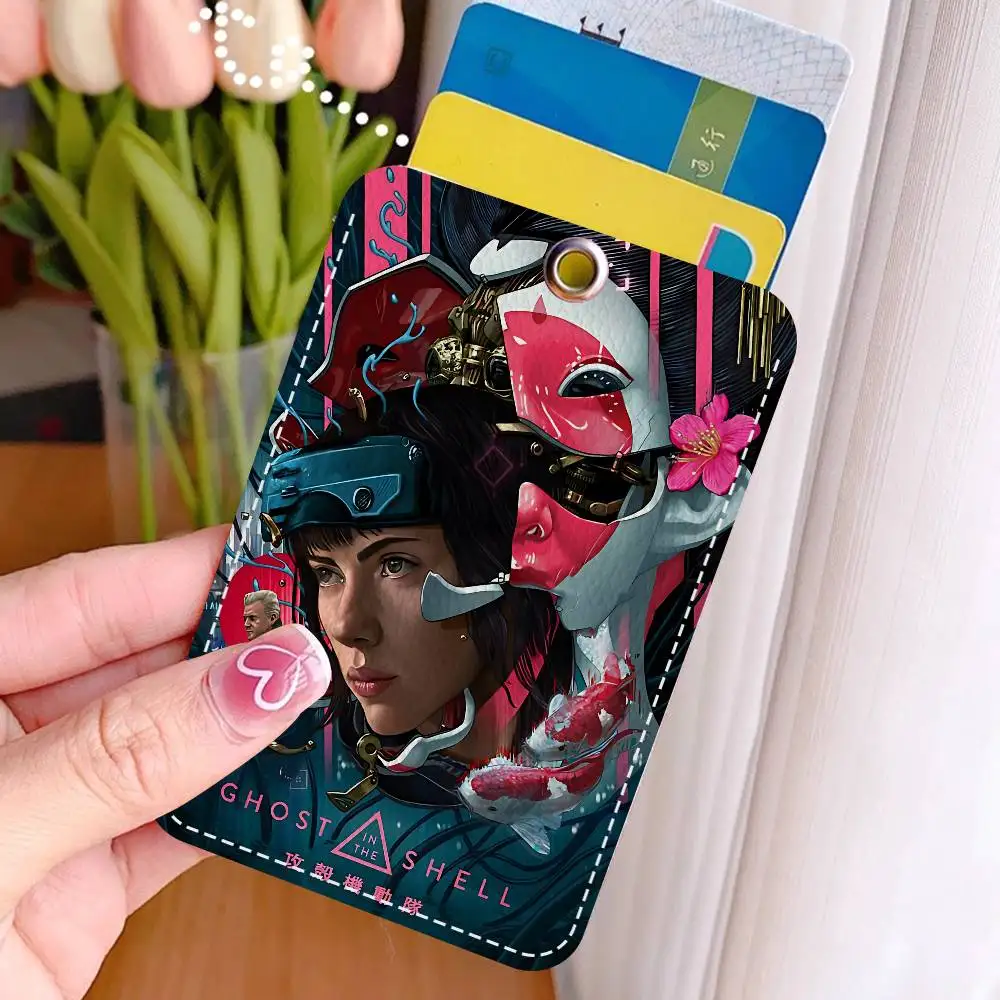 Anime G-Ghost In The Shell Cool Bank Card,Subway, Bus Card Holder Keychain Key Ring Door Access Tags ID Card Case Access
