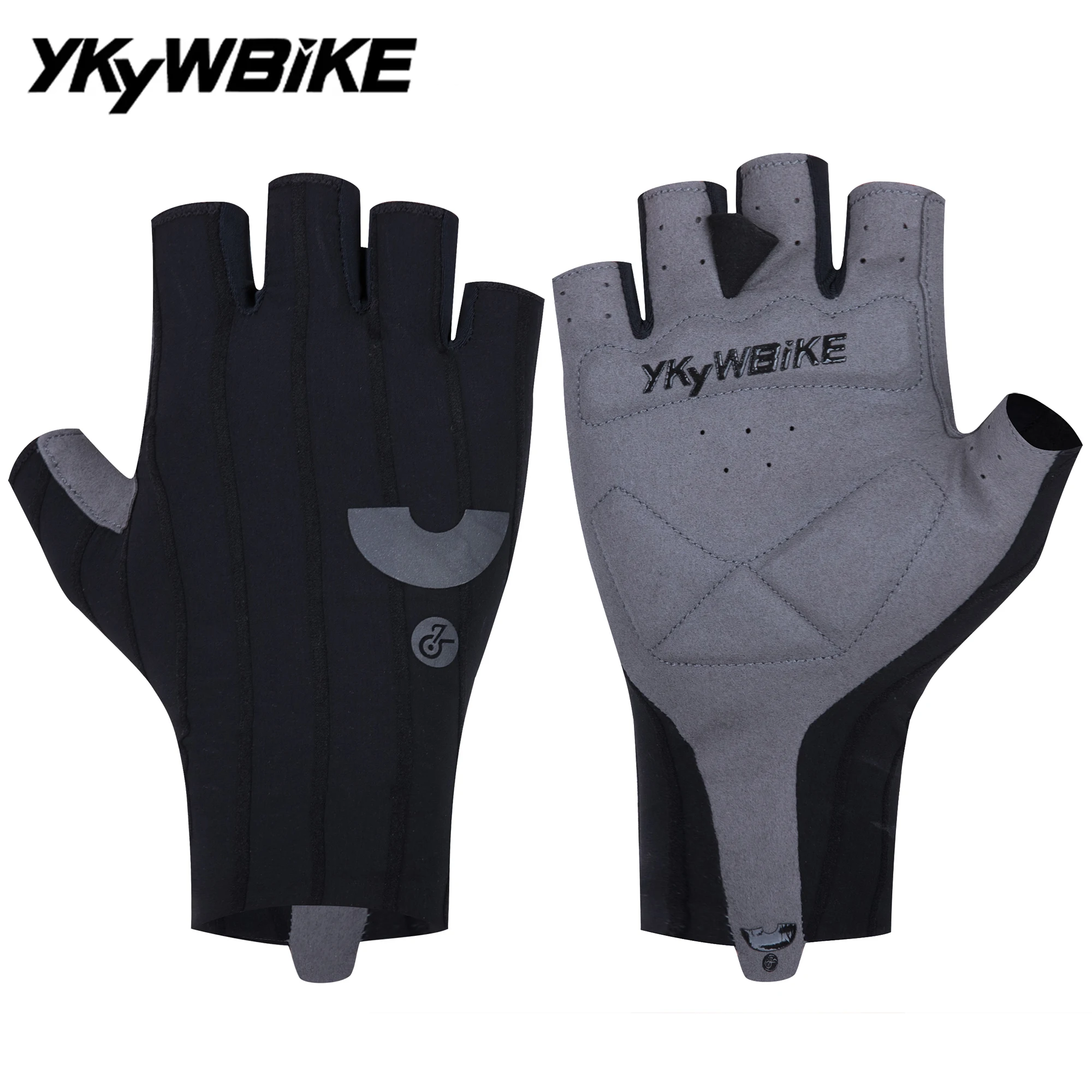 

YKYWBIKE летние велосипедные перчатки с половиной пальца, черные тканые полосатые велосипедные спортивные перчатки, амортизирующие белые перчатки для шоссейного велосипеда MTB
