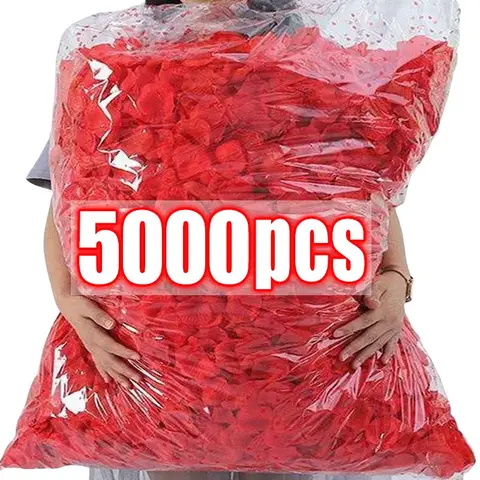 5000/100Pcs 인공 가짜 장미 꽃잎 발렌타인 데이 웨딩 파티 로맨틱 장식에 대 한 다채로운 시뮬레이션 실크 장미 꽃잎