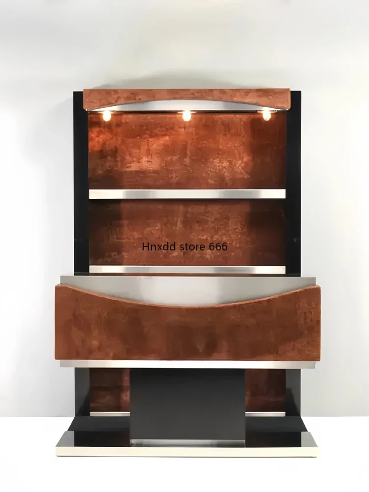 Italian light luxury bar counter wine cabinet home villa high-end stainless steel