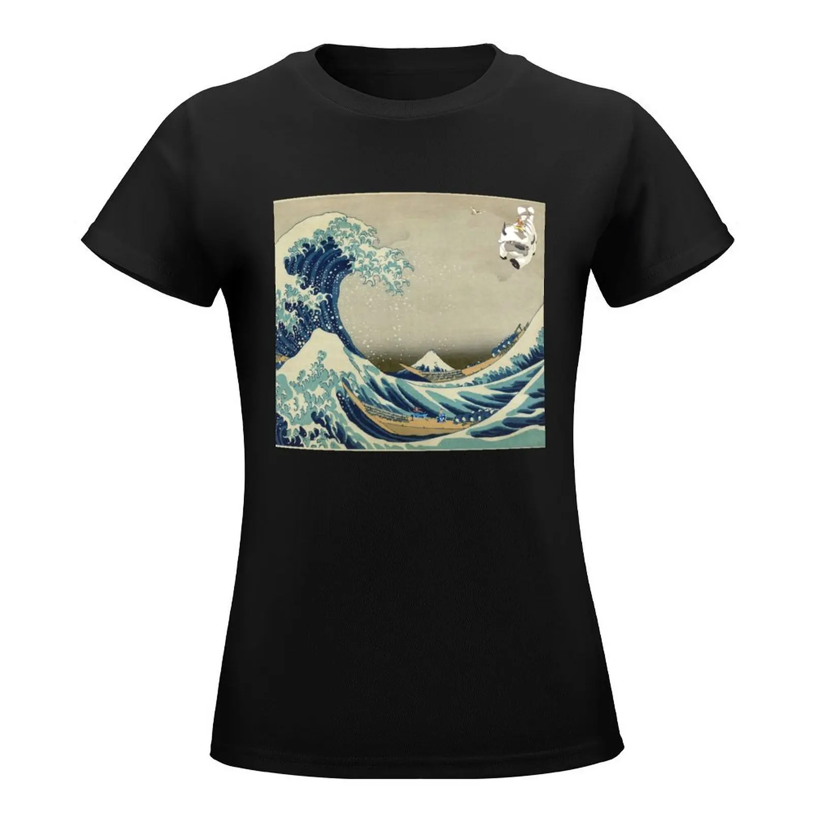 The Great Wave Off Katara T-Shirt summer tops female animal print shirt for girls cat shirts for Women