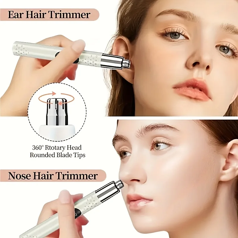 USB-Charged Trimmer for Ladies, Fashionable and Portable, Easily Trims Nose and Ear Hair, High-Quality Gift Item