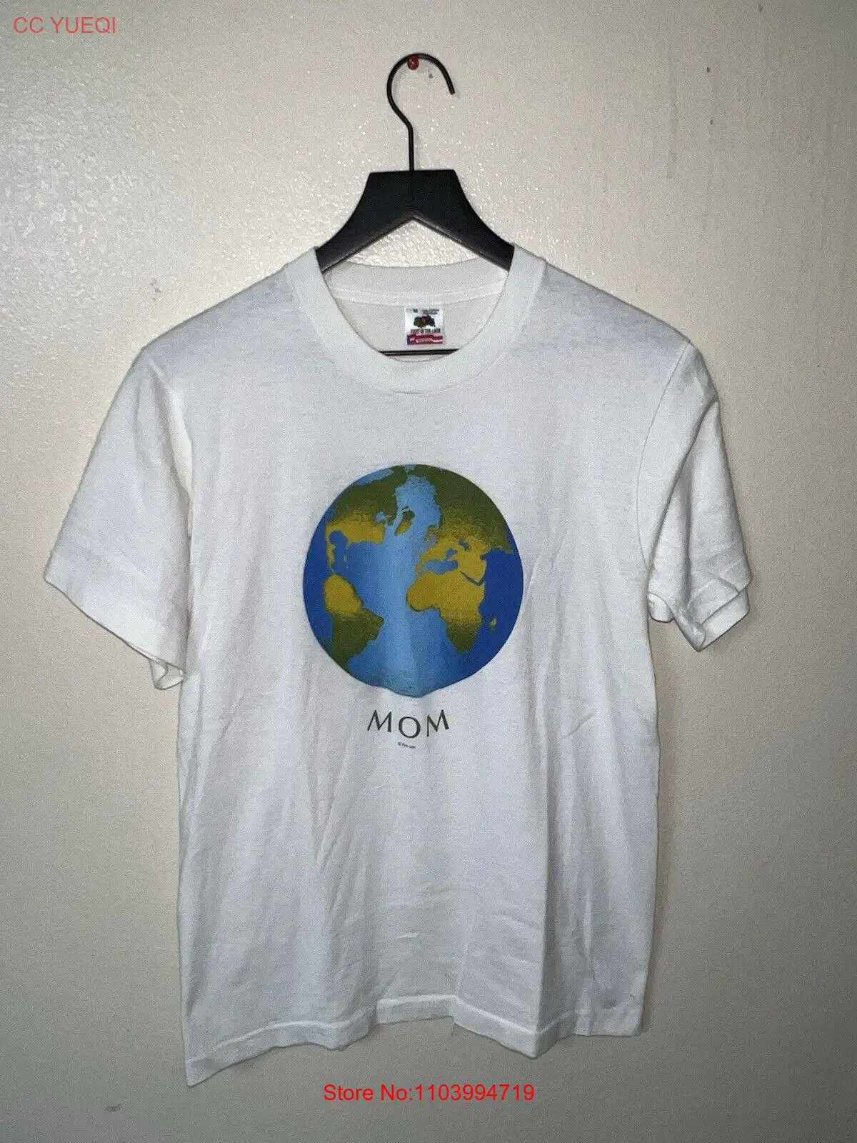 Vintage 90s Mother Earth Mom T Shirt Mens M White 90s 80s Short Sleeve Nature