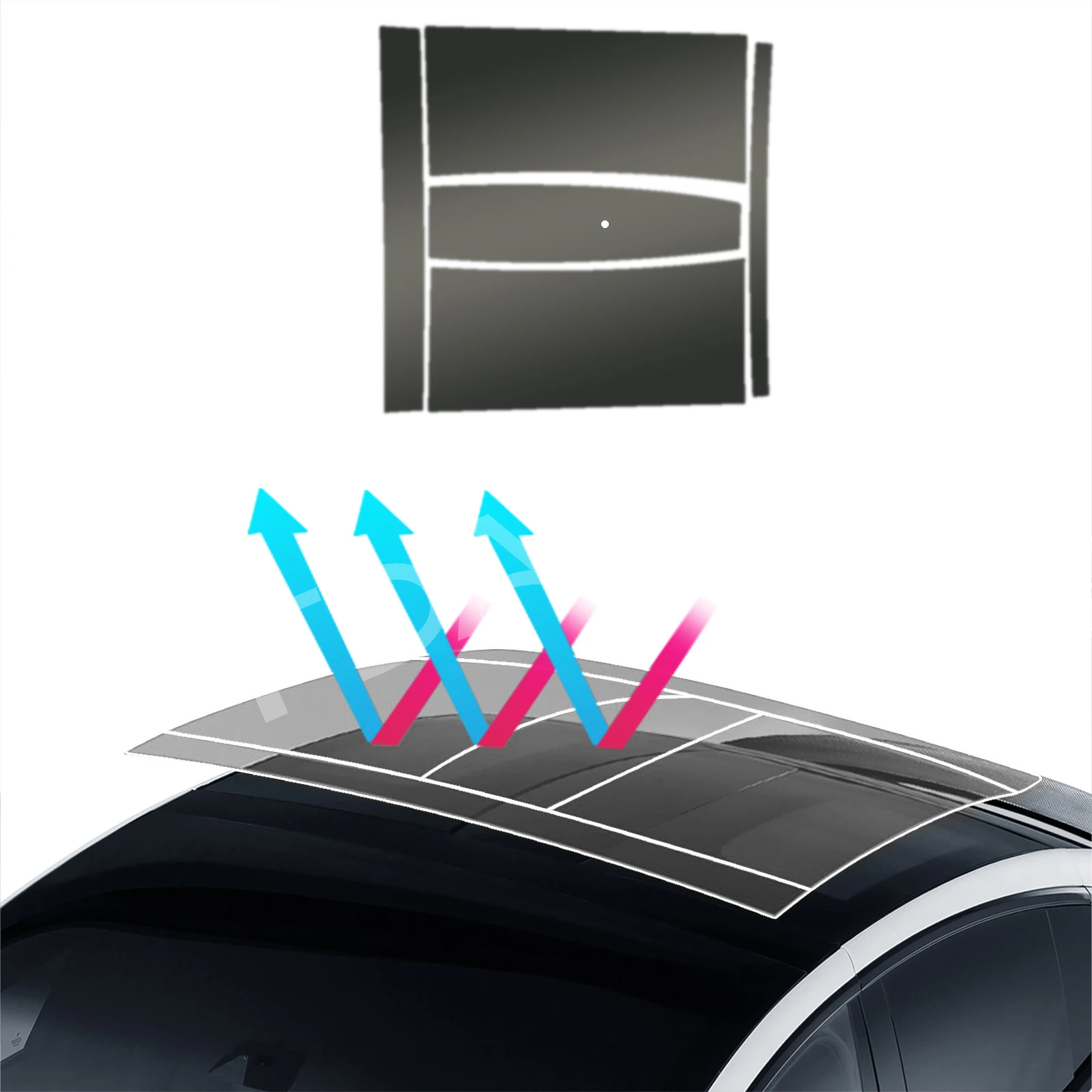 

Black TPU Ice Armor Pre-Cut Sunroof Protection Film for Tesla Model X 2016-2019 2020 2021 2022 2023 2024 Car PPF Heat Insulation