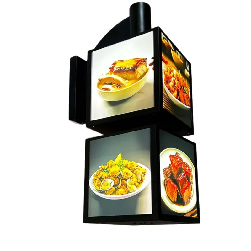 Rotating light box hanging on the side of the wall, light-emitting display board led side-hanging billboard for dishes