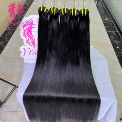 Extensiones de cabello humano vietnamita de grado 12A, 100% grueso, cosido, hueso recto, 3 mechones, ofertas de extensiones de cabello crudo sin procesar