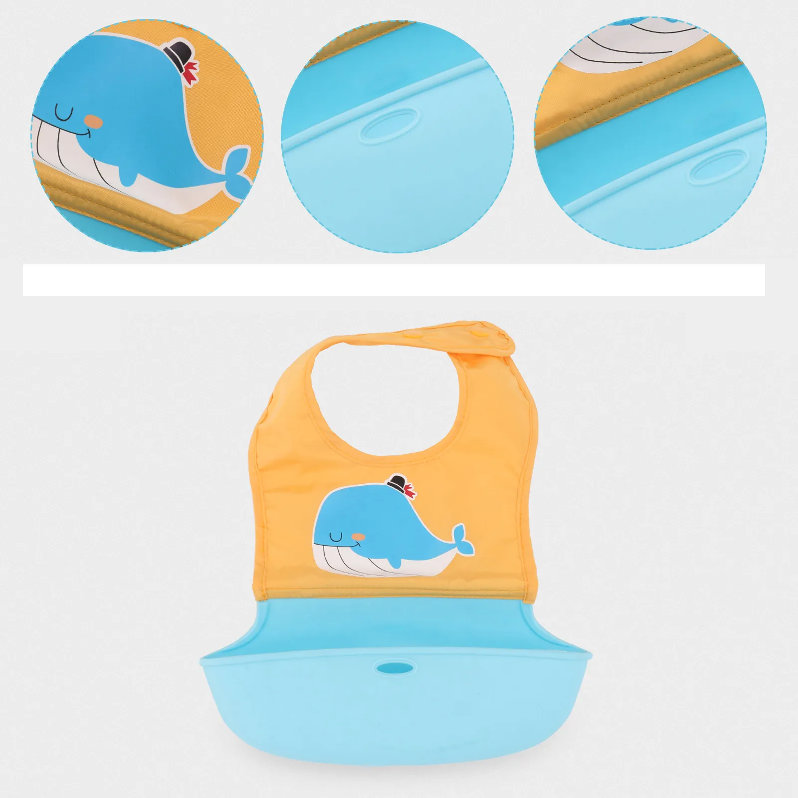 

1Pcs Cartoon Printed Baby Bib Water-Proof Feeding Bib for Infants Toddlers Easy Clean Food Residue Catcher Home Restaurant Use