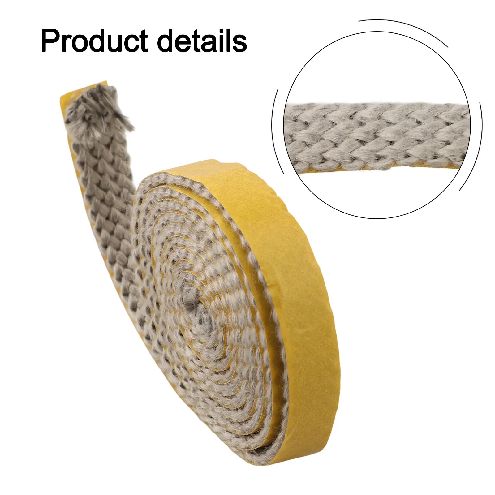 Fiberglass Fireplace Seal Rope with Adhesive Backing Effective for Stoves Doors and Chimneys Energy Saving Solution