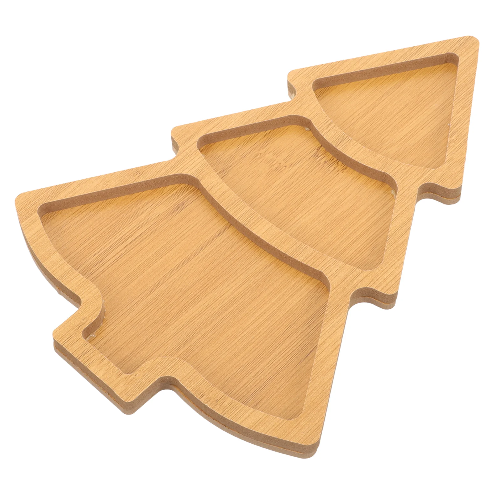 

Table Christmas Tree Tray Shaped Wood Plate Xmas Food Tableware Appetizer Plates Creative Dish Dessert Office