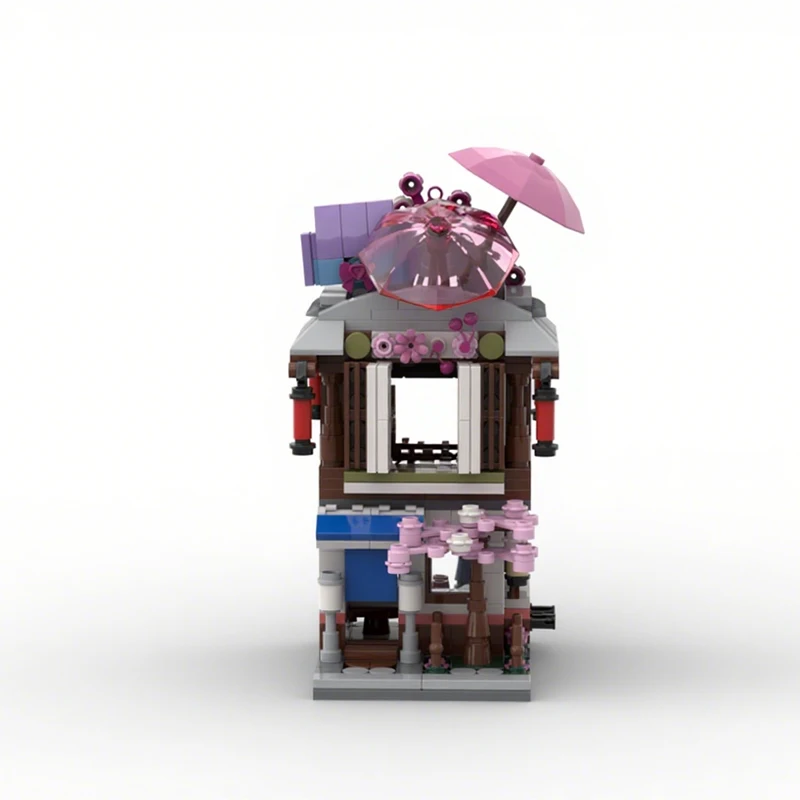 436-個-moc-ミニ着物桜ショップモジュラー街並みモデルビルディングブロック建築おもちゃクリスマスギフトレンガ子供-diy