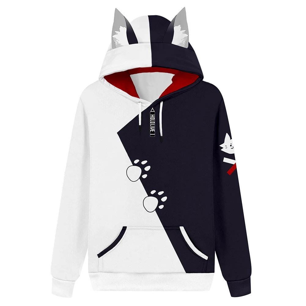 Hololive-Sudadera con capucha para hombre y mujer, suéter con estampado 3D de VTuber Ookami Mio, ropa de calle informal para fiesta de Carnaval y Halloween