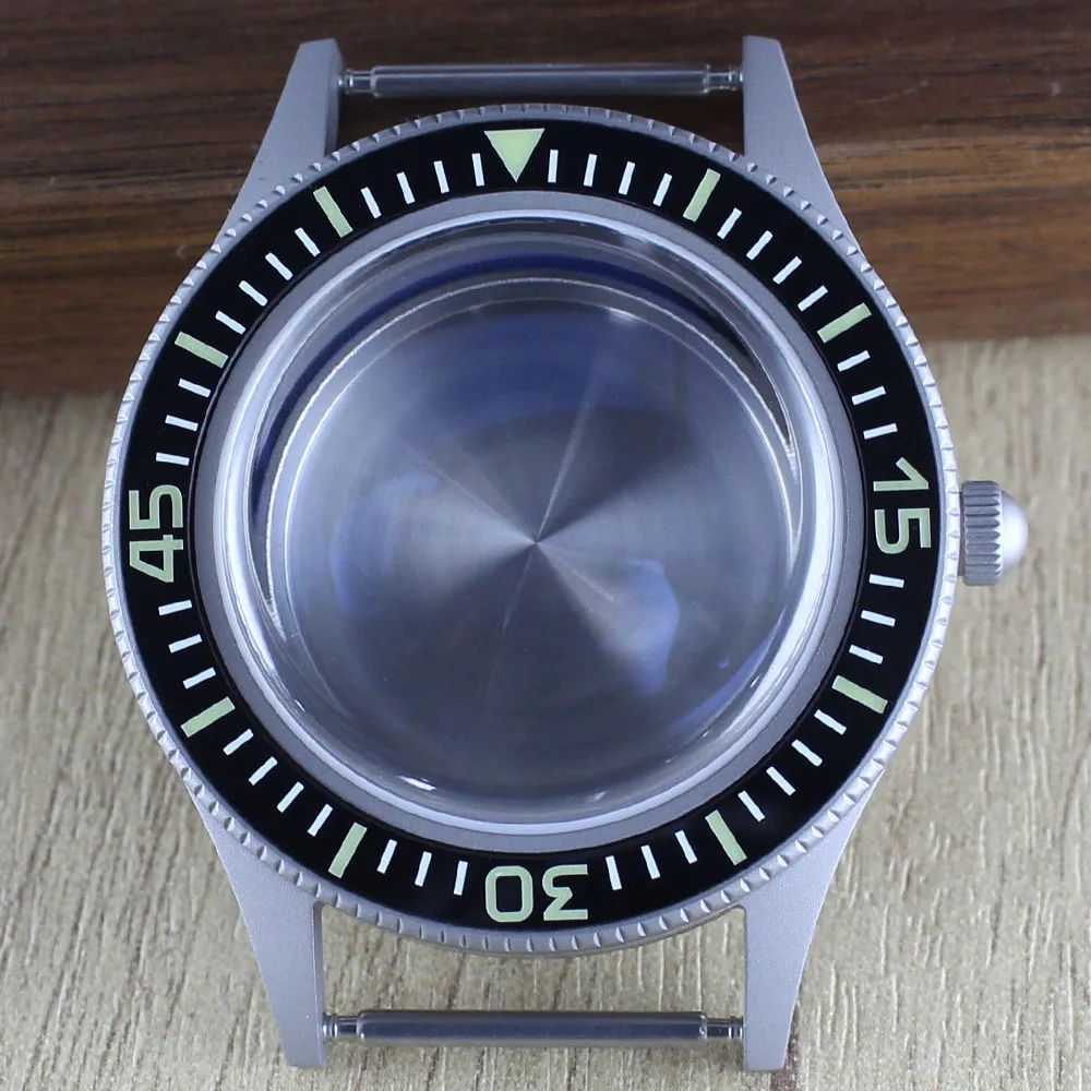 40mm Vintage 50-FATHOS Watch Case Dive Full Luminous Ceramic Bezel AR Bubble Sapphire Crystal For NH35 NH36 NH70 NH72 Movt 20ATM