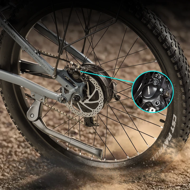 2026 KIMDYMA K02 Elektrofahrrad 27,5 Zoll Allterrain-Reifen 70-80KM Reichweite 25KM/h Geschwindigkeit 48V20AH Abnehmbarer Akku 9-Gang E-Bike – Detail 18