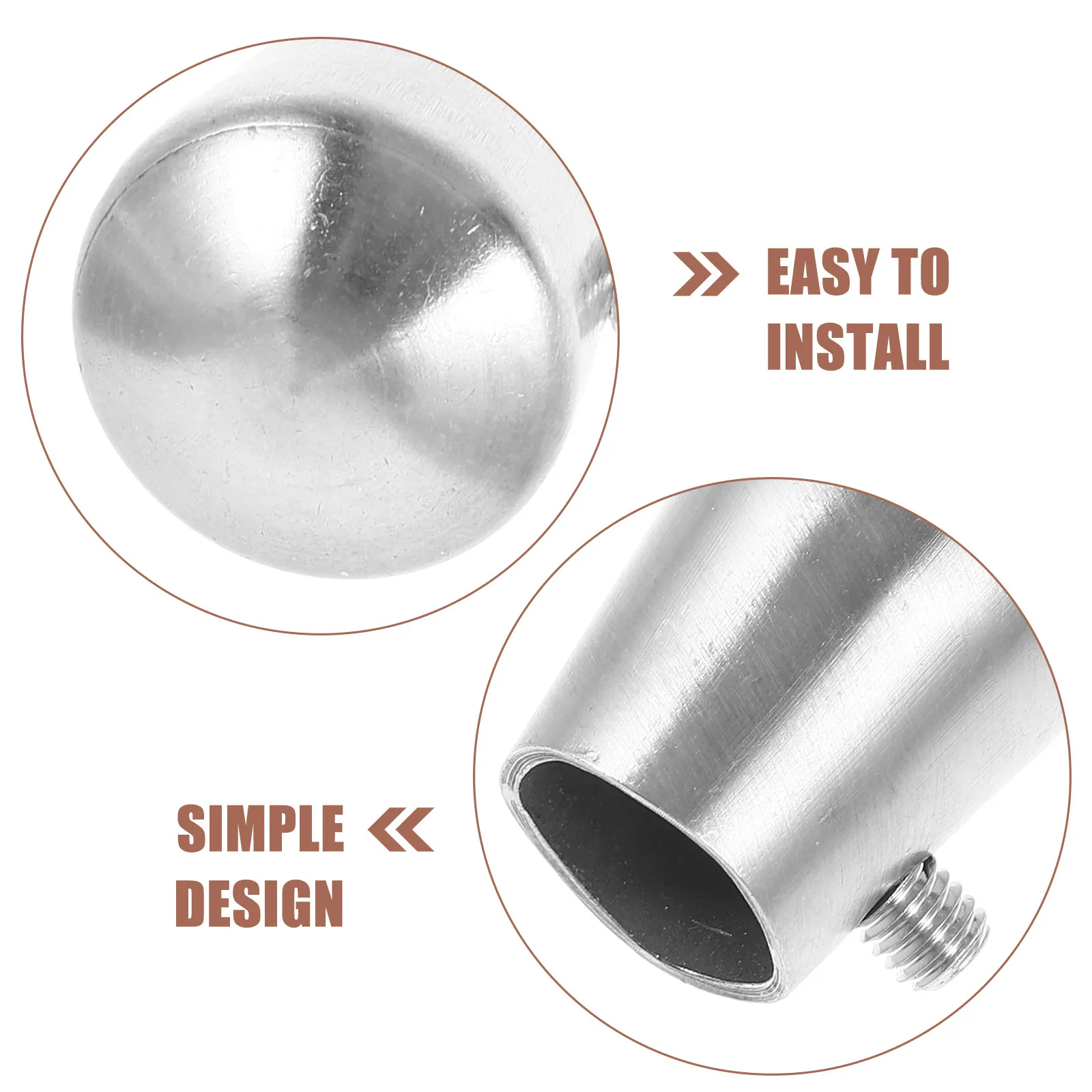 

2Pcs Handrail End Caps Metal Rust Proof Grab Bar Protector Chair End Cover Furniture Fittings Tube Plug Protector