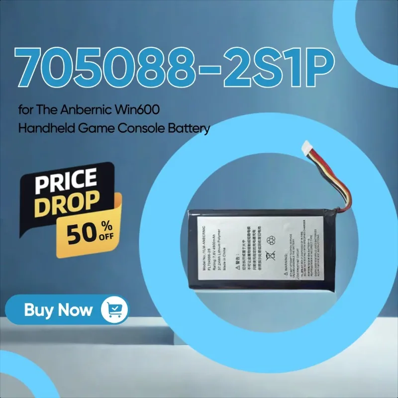 

New 5000mAh 7.6V 705088-2S1P High-Capacity Battery for The Anbernic Win600 Handheld Game Console Battery