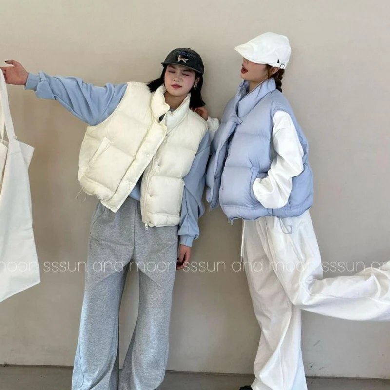 Candy-colored Down and Cotton Women's Jacket with A Stand-up Collar, Thick and Loose Short Style 2025 New Design