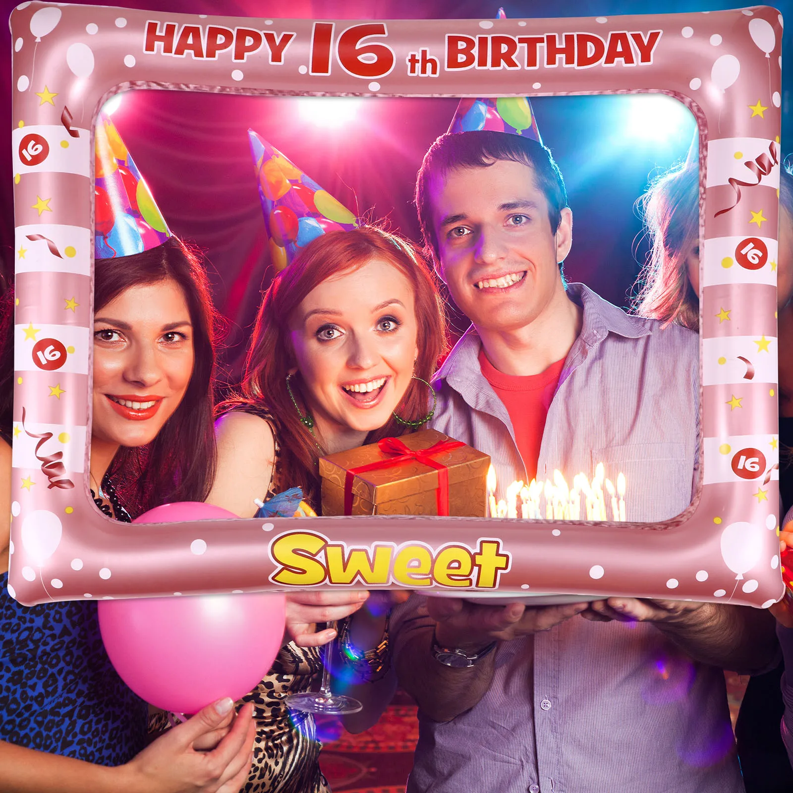 

Inflatable Photo Frame Birthday Oh Party Props Picture Booth Selfie The Banner Baby