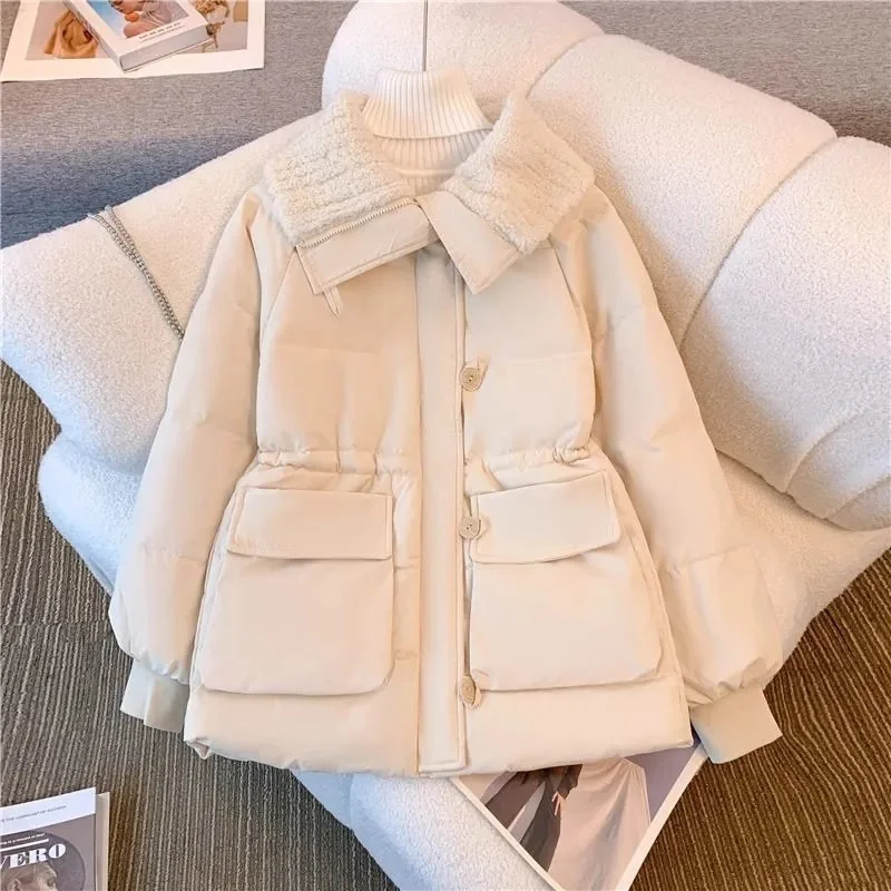 Winter Women\'s Jackets Loose Thicken Jacket Button Up Solid Warm Bread Clothing For Women Puffer Jackets Autumn Cardigan Coat