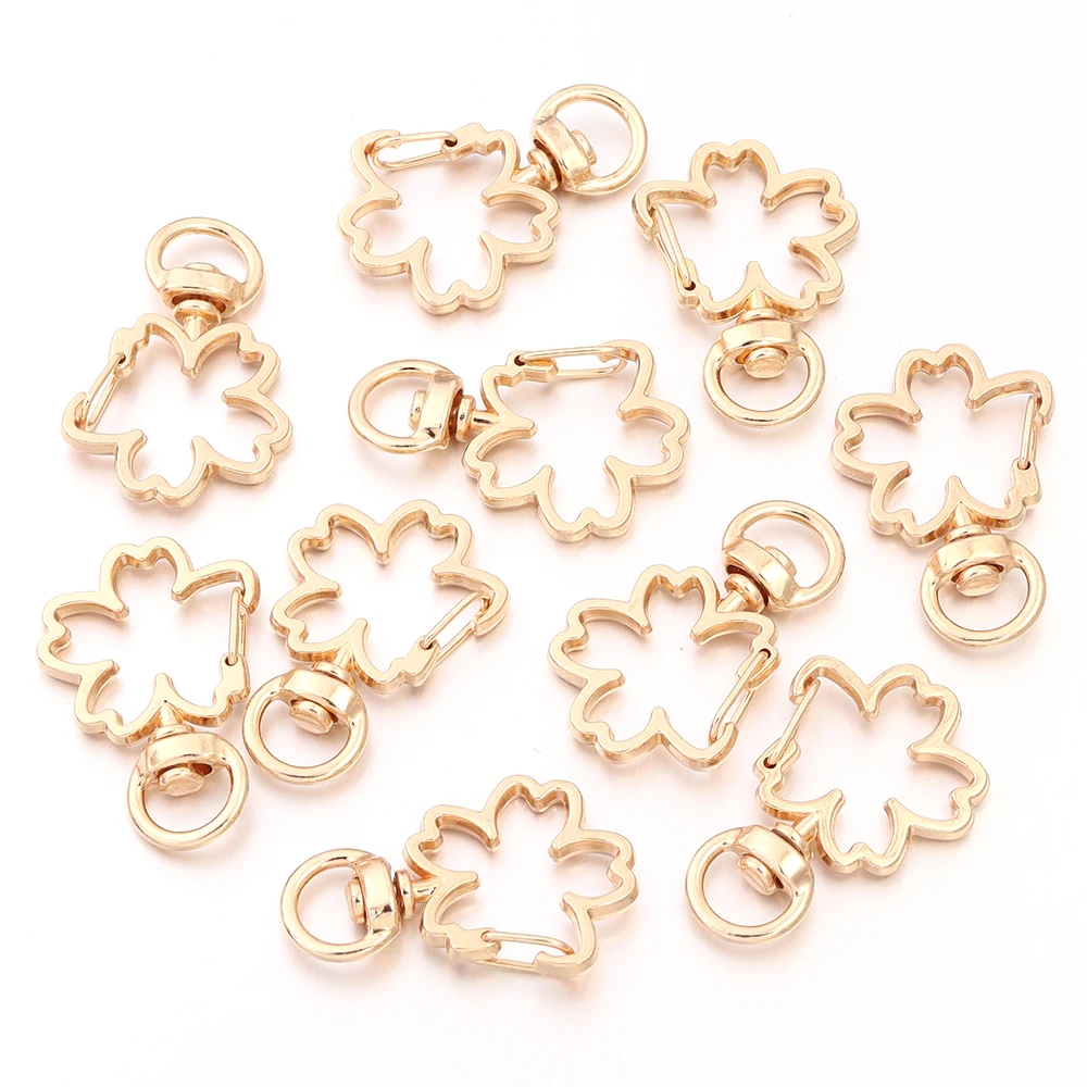 10pcs Flower Snap Hook Keychain Trigger Clips Buckles Alloy Lobster Clasp Hooks For Jewelry Making DIY Key Chains Ring Supplies image 6