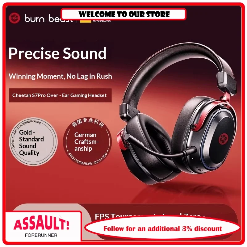 

BrunBeast S7PRO Four Model Esports Earphones Head Up 2.4g Bluetooth Wireless Computer Mac 7.1 Gaming Delta