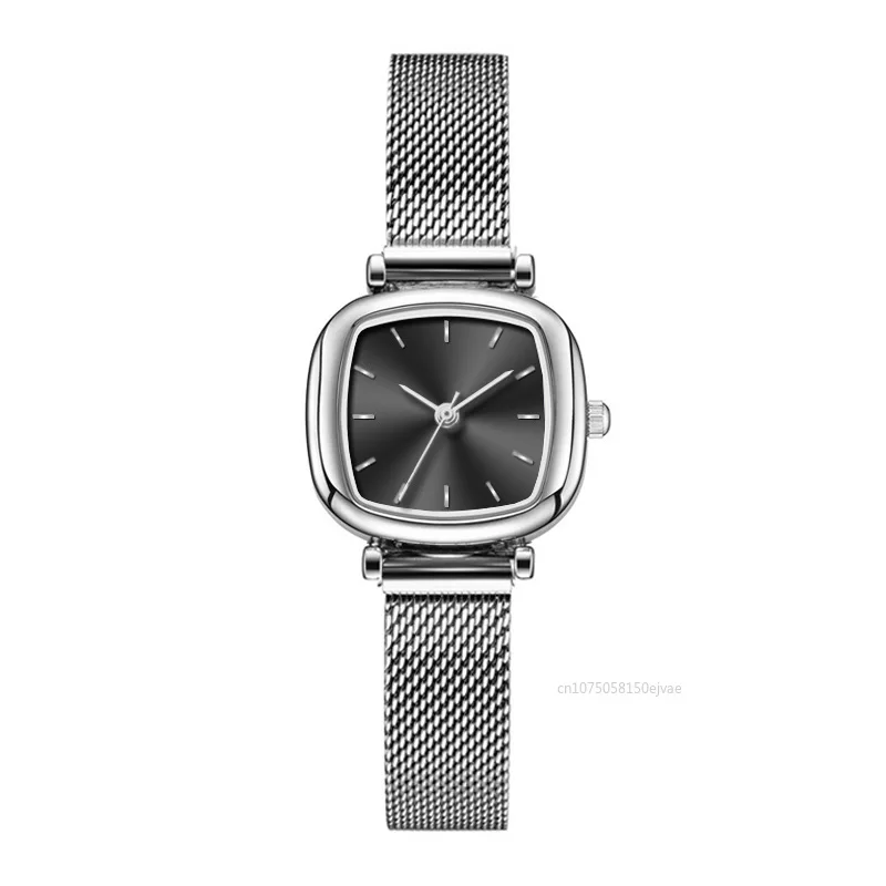2025 nouveau rétro femmes montre-bracelet à Quartz petit carré montre pour femme étudiant simplifié Netbelt montre montres pour femmes 1 pièces