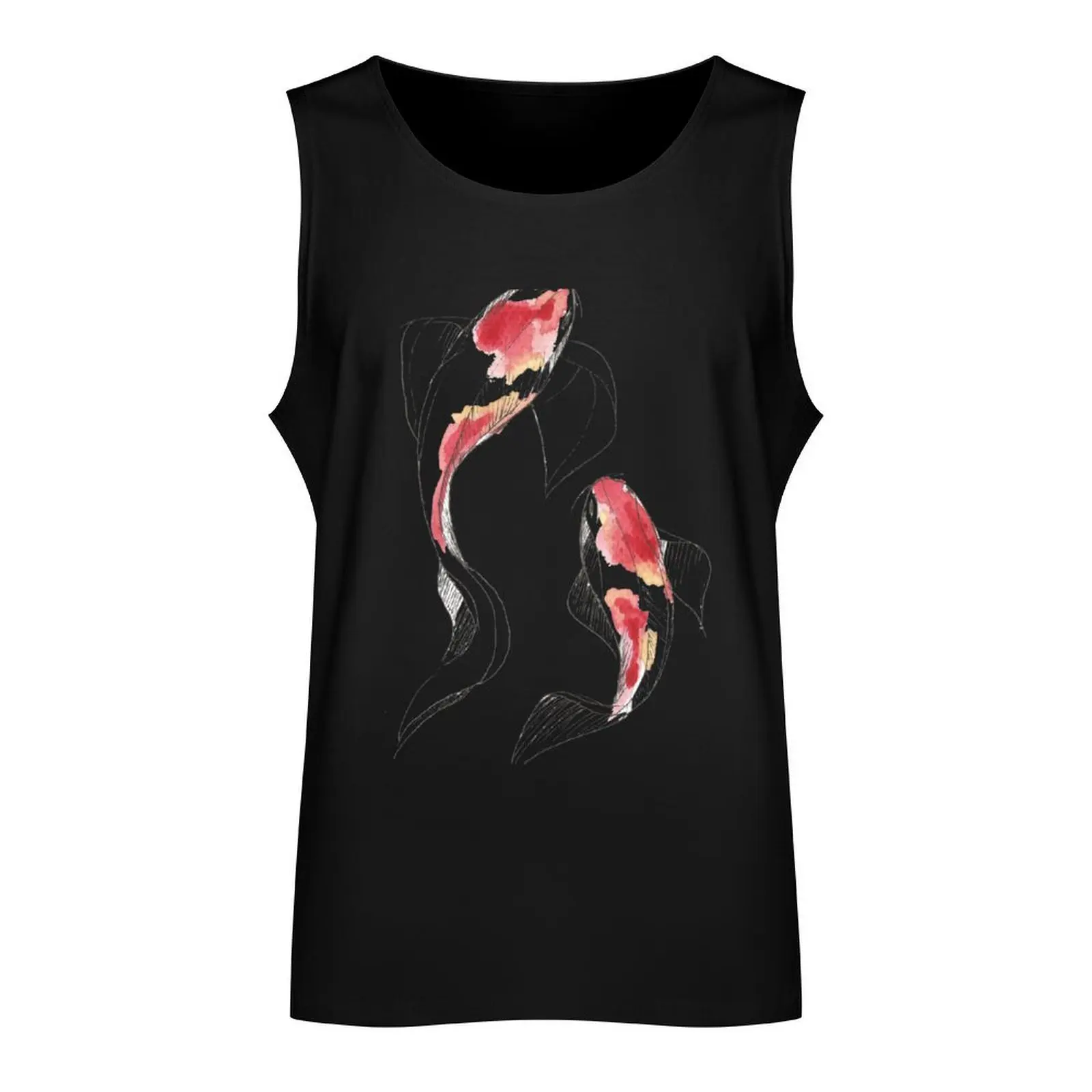 Watercolor Koi Fish Tank Top Men's gym articles muscular man gym clothes man