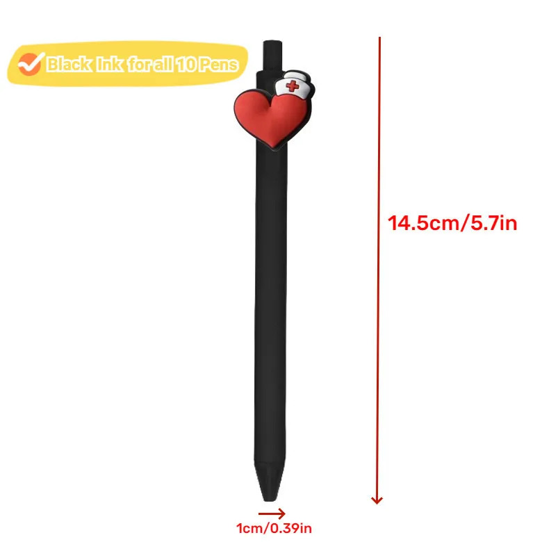 Imagem -06 - Canetas de Enfermeira Engraçado Melhor Bonito Conjunto de Canetas de Enfermeiras Acessórios para Trabalho Estudante de Enfermagem Assistente Médico 10 Peças