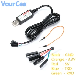 CH340 CH340G USB to TTL Module Serial Port Upgrade Download Cable RGB Indicator 5 Line Wire Output 3.3V 5V