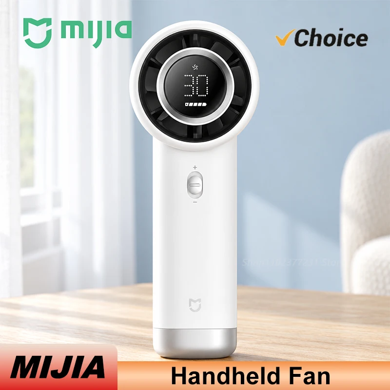 Original MIJIA Handheld Fan with 100 Speed Levels LED Display Type-C Charging and Up to 40h Runtime for Travel and Outdoors CN