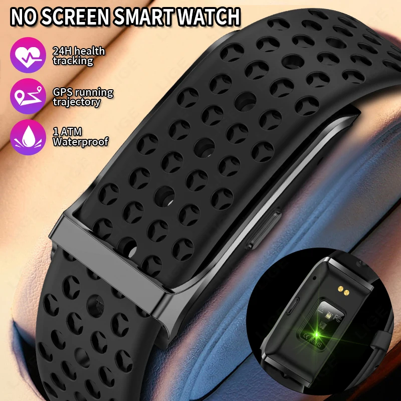 LIGE No Screen Smart Band 24H Health Tracker GPS Running Trajectory IP67 Waterproof Sport Fitness Bracelet For Men Women