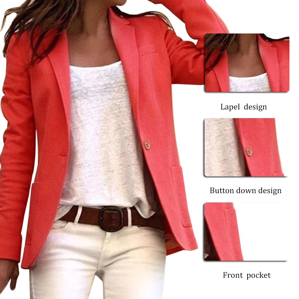 2024 lässig schlanke Blazer feminino Frauen solide Ein knopf Mäntel Top Anzug Büro Dame Blazer Jacke Femme Open Stitch Street wears