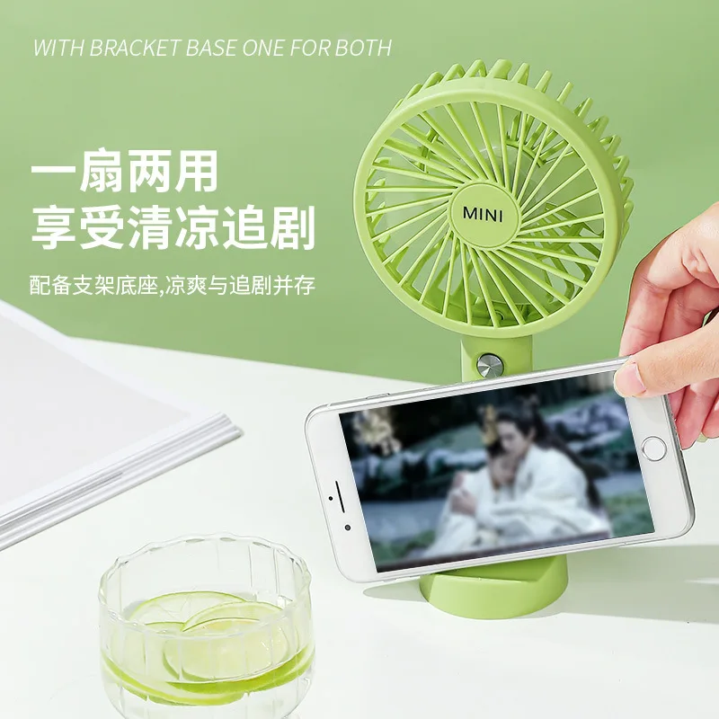 USB Rechargeable Handheld Fan with Bracket, Mini Portable Fan for Kids, Long Battery Life, Cartoon Design, Perfect Gift