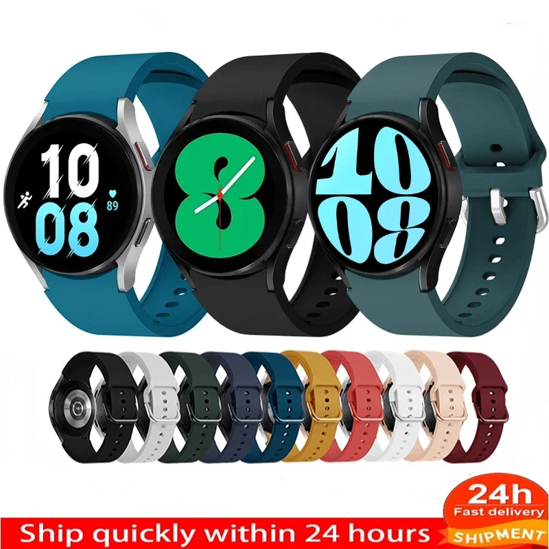 

Silicone Strap For Samsung Galaxy Watch 7/6/5/4 44mm 40mm Pro 45mm Bracelet Wristband Galaxy Watch 6 4 Classic 46mm 47mm Correa