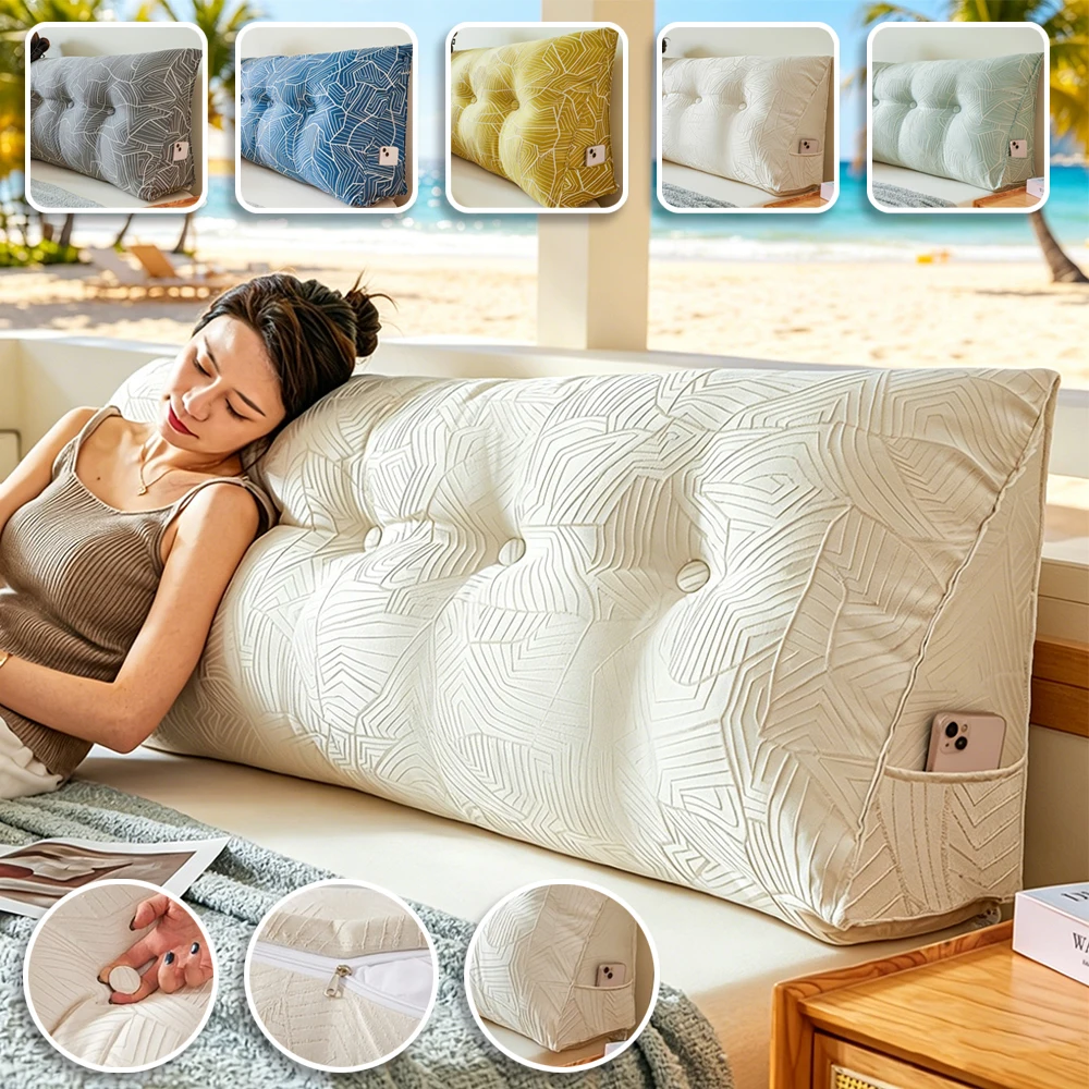 

1PC Headboard Pillow Triangle Cushion Reading Bolster Backrest Positioning Support Body Wedge Sleeping Pillow for Bed Headboar