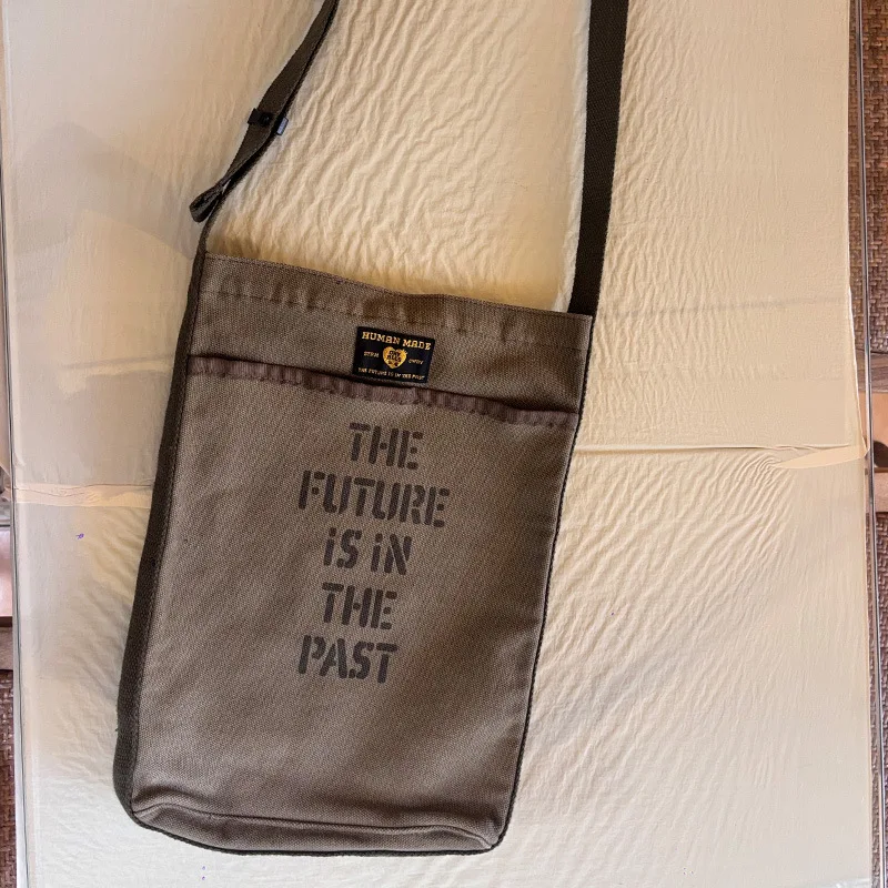 2026 Human Made Small Canvas Crossbody Tote Handbag Shoulder Bag Streetwear