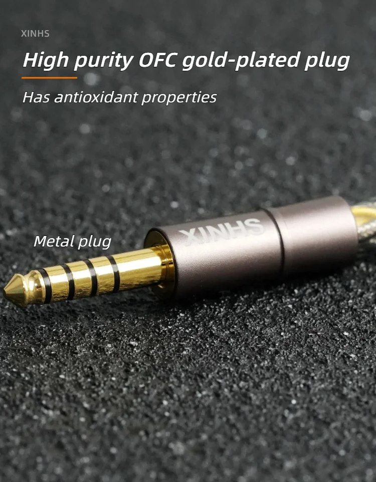 XINHS Dark Moon HiFi-Kopfhörer-Upgrade-Kabel, drei Frequenzen, symmetrisch, hohe Auflösung, 0,78 mm MMCX IE900, geeignet für Sennheiser – Detail 5