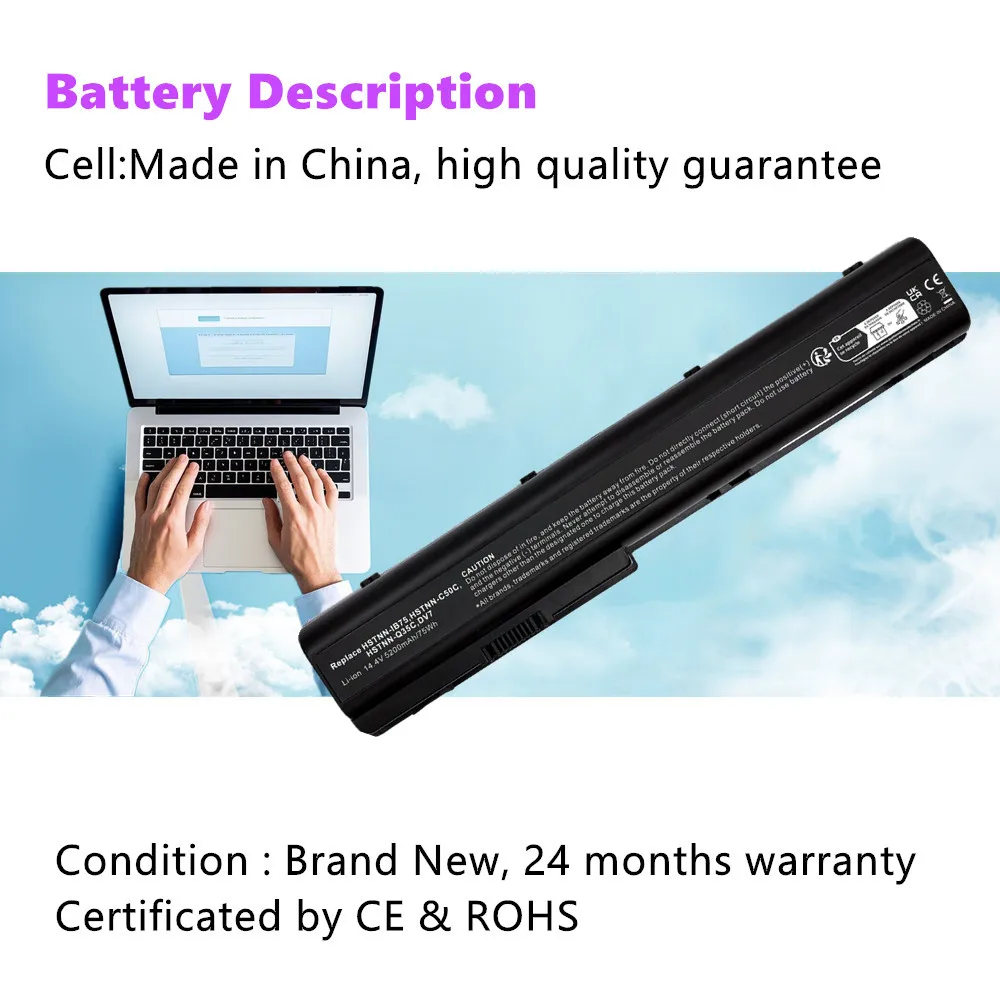 Laptop Battery For HP Pavilion DV7-1000 DV7T DV7T-1000 DV7-2000 DV7-1200 DV7-3000 DV7Z GA08 HSTNN-XB74 HSTNN-IB74 HSTNN-XB75