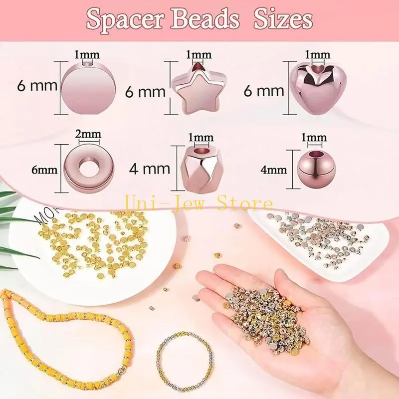 40 جيجابايت 2160 قطعة 6 أنماط فاصل الخرز سوار صنع المجوهرات حبة فضفاضة