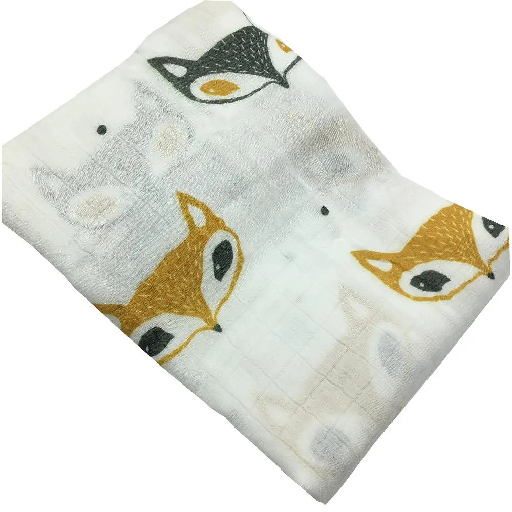 الثعلب رئيس الترا لينة الطفل بطانية من الموسلين 47x47 بوصة خفيفة الوزن تنفس التقميط تلقي بطانية لحديثي الولادة الكمال #3